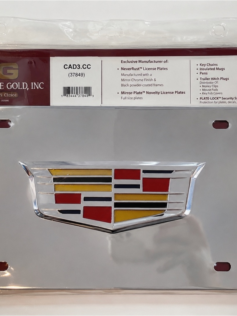 Cadillac License Plate Frame / Front License Plate – Brand New Sealed